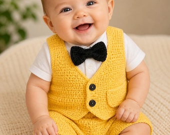 Patroon gehaakt babybroekje en shirt | Pasgeboren fotografie-outfit (pdf-download)