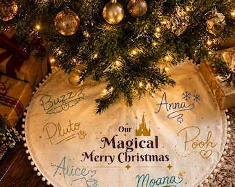 Falda para árbol de Navidad de lona autografiable de Disney