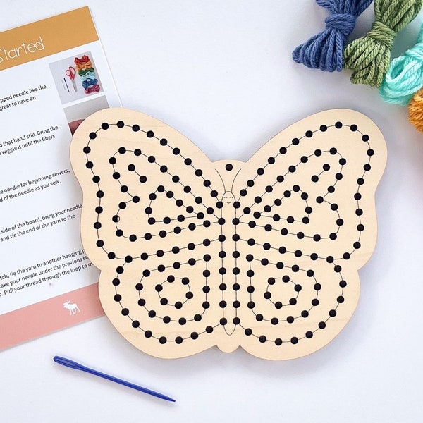 butterfly craft kit for kids, yarn sewing kit for beginners, birthday gift, diy crafts for girls, Easter basket stuffer for girls