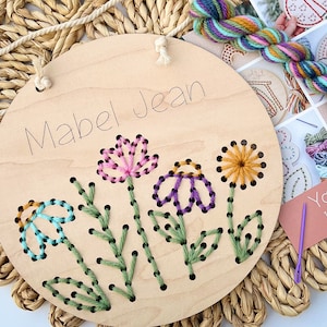 flower craft kit for kids, yarn sewing kit for beginners, diy crafts for gifts, birthday gift for 8 year old girl, summer crafts for kids