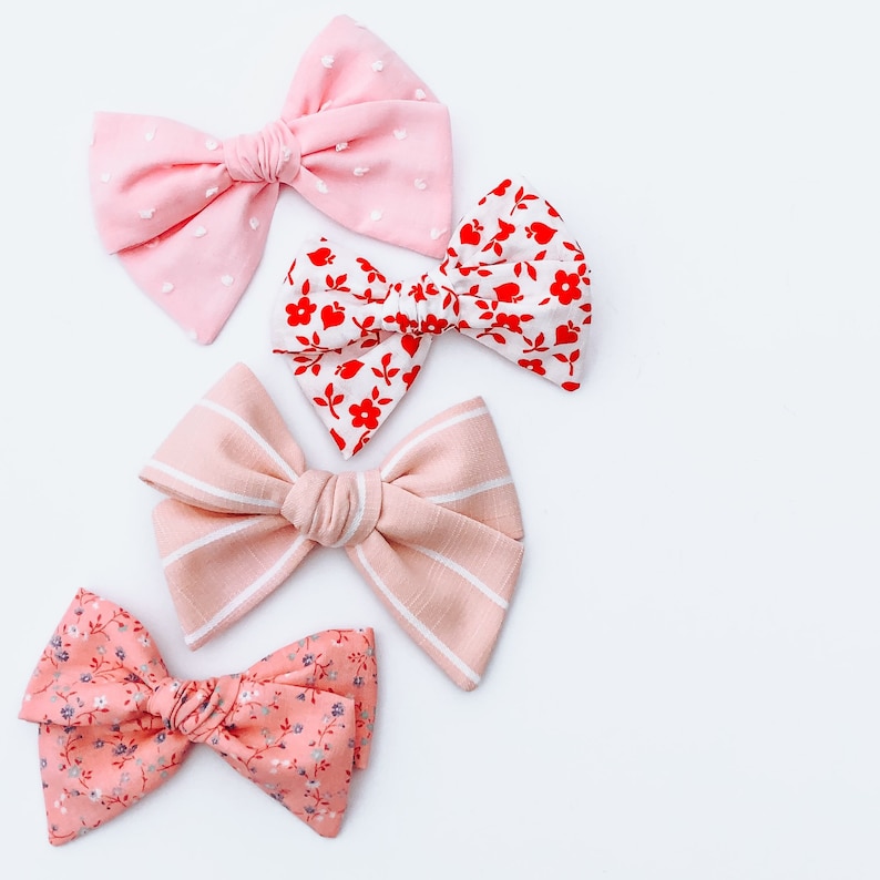 floral hair bow girls hair clips pink hair bow fabric bow headband hair accessories baby girls large bow headband floral hair clip