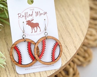 boucles d'oreilles équipe de baseball, boucles d'oreilles baseball pour maman, boucles d'oreilles baseball femmes, jour de match à l'école, esprit école de baseball, idées cadeau baseball maman