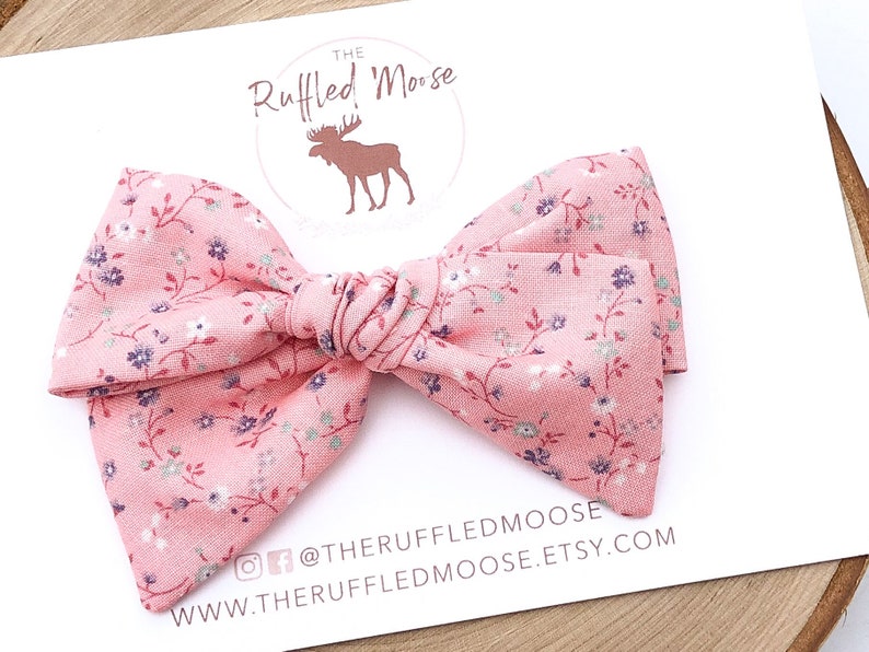 floral hair bow girls hair clips pink hair bow fabric bow headband hair accessories baby girls large bow headband floral hair clip