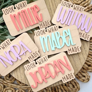 look what i made magnet, personalized name magnet, kids art work magnet, fridge magnets custom, children&#39;s art display, kids birthday gift,