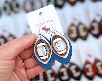 custom team earrings, Detroit lions earrings, sports earrings, football jewelry, football gift earrings, school spirt earrings, football mom