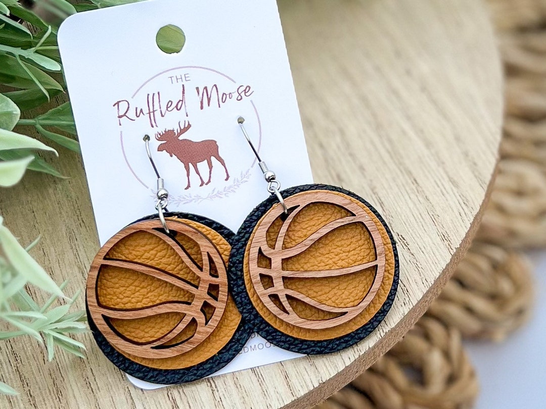 Basketball Earrings, Custom Team Earrings, Sports Earrings, Basketball Jewelry, School Spirit