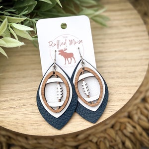 2023 Flame Football Wooden Ball Sports Earrings for Women Funny