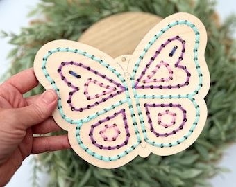 butterfly craft kit kids, yarn sewing kit for beginners, birthday gift, diy crafts for girls, Easter basket stuffer, easter gifts for kids