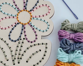 flower craft kit for kids, yarn sewing kit for beginners, diy crafts for gifts, birthday gift for 8 year old girl, summer crafts for adults
