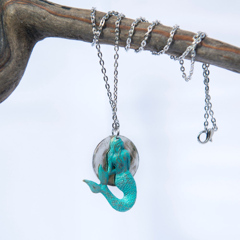 Blue Mermaid Jewelry Handmade Silver Pendant Tourquoise Etsy