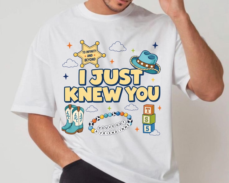Retro Toy Story 5 PNG, I Knew It I Knew You Western Cowgirl Boots Friendship Bracelet Shirt Design Graphic Download File,Trendy Png image 5