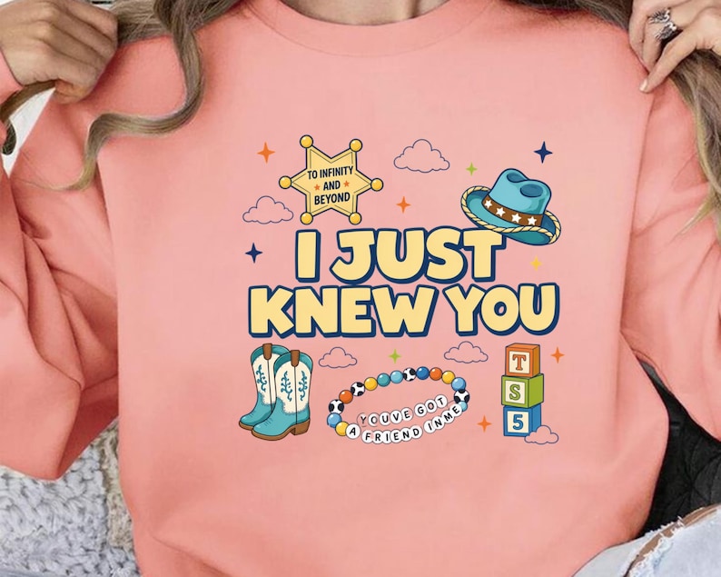Retro Toy Story 5 PNG, I Knew It I Knew You Western Cowgirl Boots Friendship Bracelet Shirt Design Graphic Download File,Trendy Png image 1