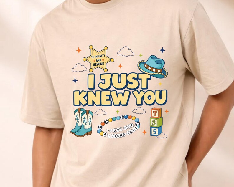 Retro Toy Story 5 PNG, I Knew It I Knew You Western Cowgirl Boots Friendship Bracelet Shirt Design Graphic Download File,Trendy Png image 7