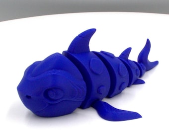Articulated Baby Shark Fidget Toy – 3D Printed Desk Companion, Sensory Play Tool