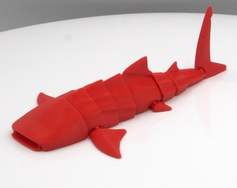 Articulated Whale Shark Fidget Toy – 3D Printed Desk Companion, Sensory Play Tool