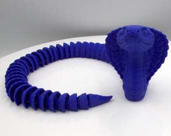 Articulated Cobra Fidget Toy "24in" – 3D Printed Desk Companion, Sensory Play Tool