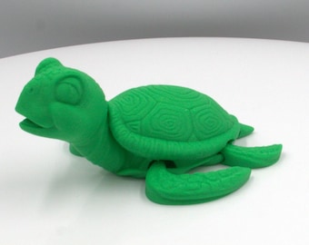 Articulated Sea Turtle Fidget Toy – 3D Printed Desk Companion, Sensory Play Tool