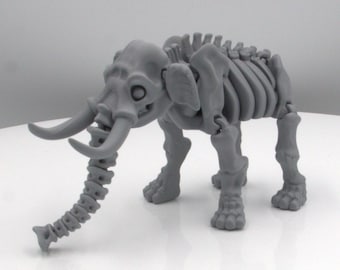 Articulated Skelly Elephant Fidget Toy – 3D Printed Desk Companion, Sensory Play Tool