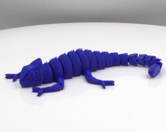 Articulated Flexi Chameleon Fidget Toy – 3D Printed Desk Companion, Sensory Play Tool