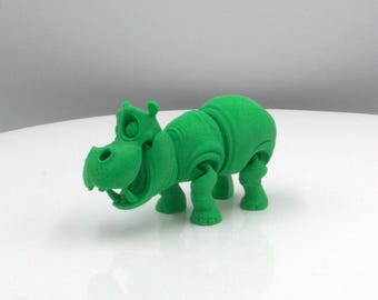 Articulated Flexi Hippo Fidget Toy – 3D Printed Desk Companion, Sensory Play Tool