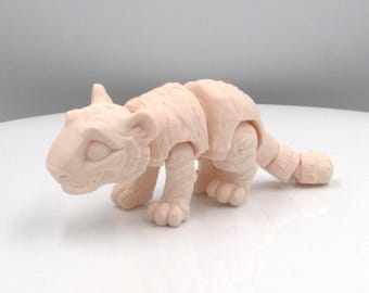 Articulated Tiger Fidget Toy – 3D Printed Desk Companion, Sensory Play Tool