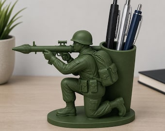 3D Printed Army Rocket Launcher Pen Holder