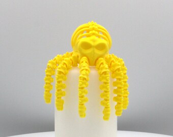 Articulated Skelly Octopus Fidget Toy – 3D Printed Desk Companion, Sensory Play Tool