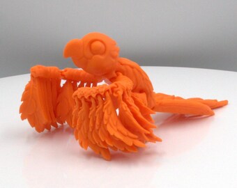 Articulated Macaw Fidget Toy – 3D Printed Desk Companion, Sensory Play Tool