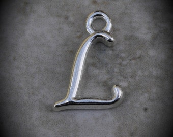 Letter L Silver Plated Charm