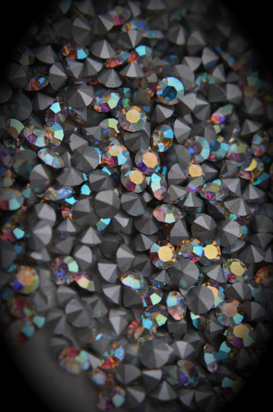 1100 28pp Genuine Swarovski Crystals Clear AB Rounds Foiled Rhinestones ...