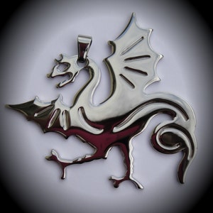 Large Stainless Steel Dragon Pendant image 1