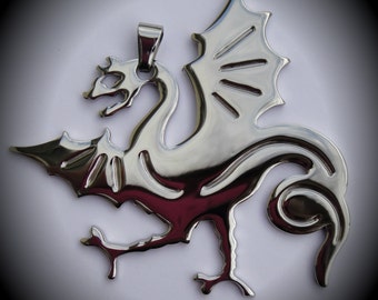 Large Stainless Steel Dragon Pendant