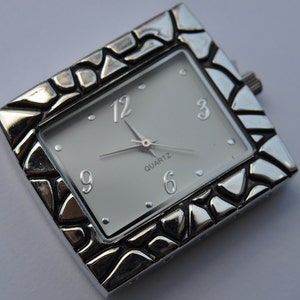 Silver Plated Textured Square Watch Face 5 Strands image 2