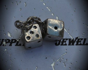 Dice Sterling Silver Plated Charm