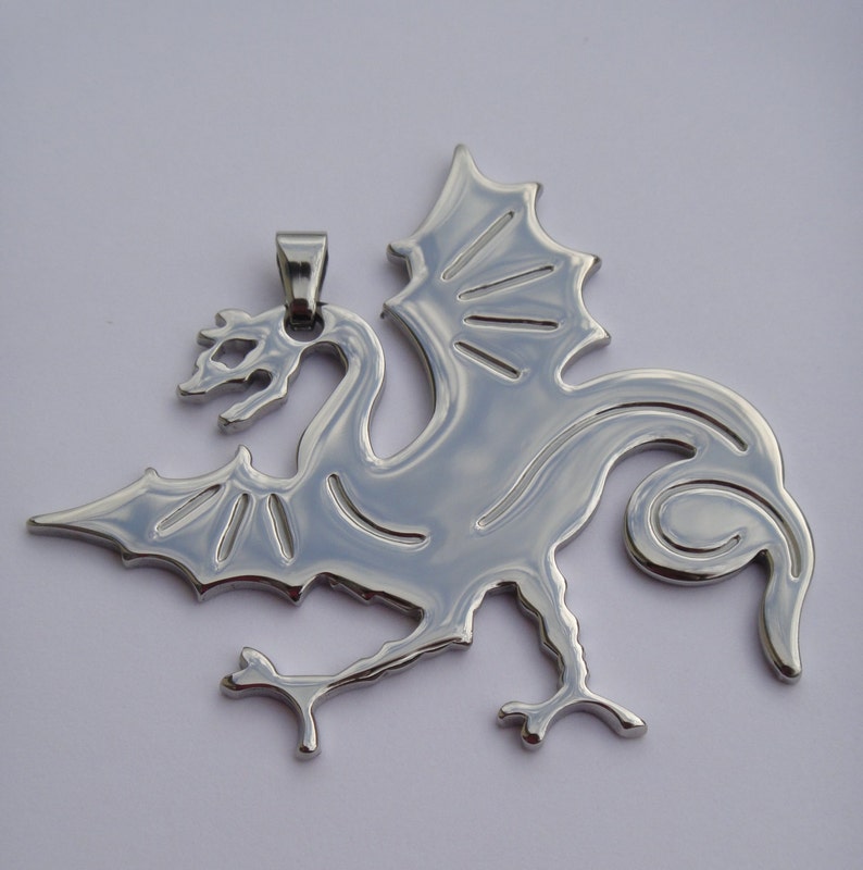 Large Stainless Steel Dragon Pendant image 2