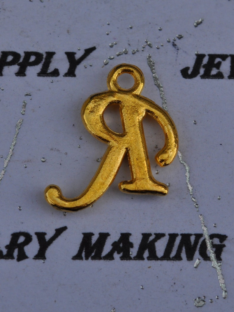 Letter R Gold Plated Charm