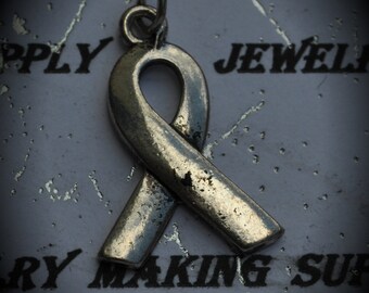 Ribbon Sterling Silver Plated Charm