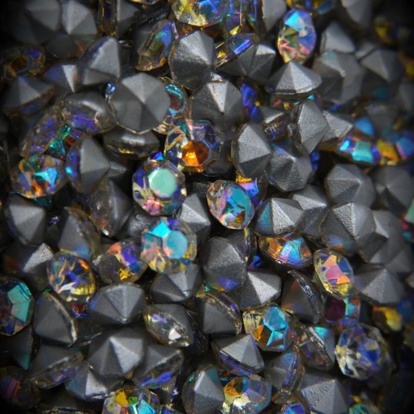 19ss Preciosa Brillant Crystals Clear AB Rounds Foiled Rhinestones 20pcs