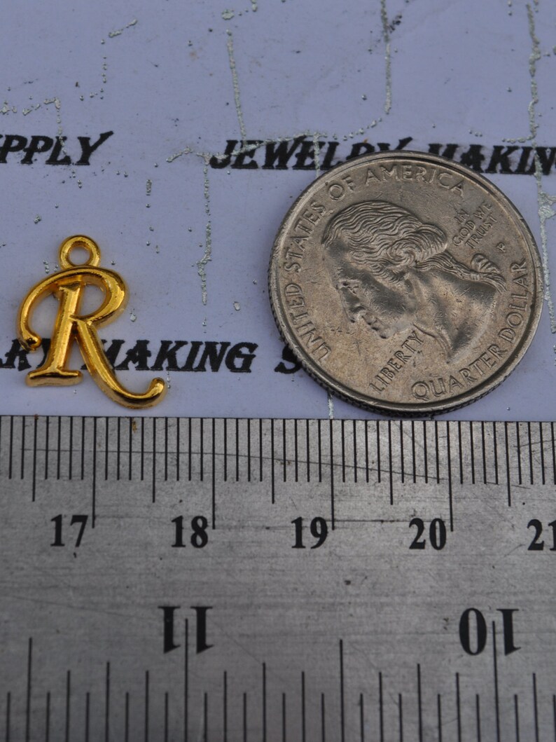 Letter R Gold Plated Charm