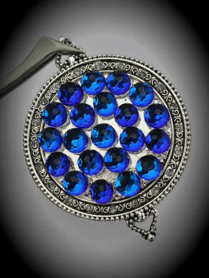 Genuine Silver Plated Swarovski Crystal Bermuda Blue Pendant Connector image 1