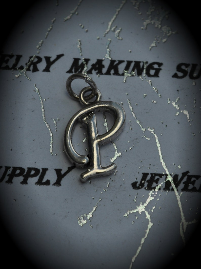 Letter P Sterling Silver Plated Charm