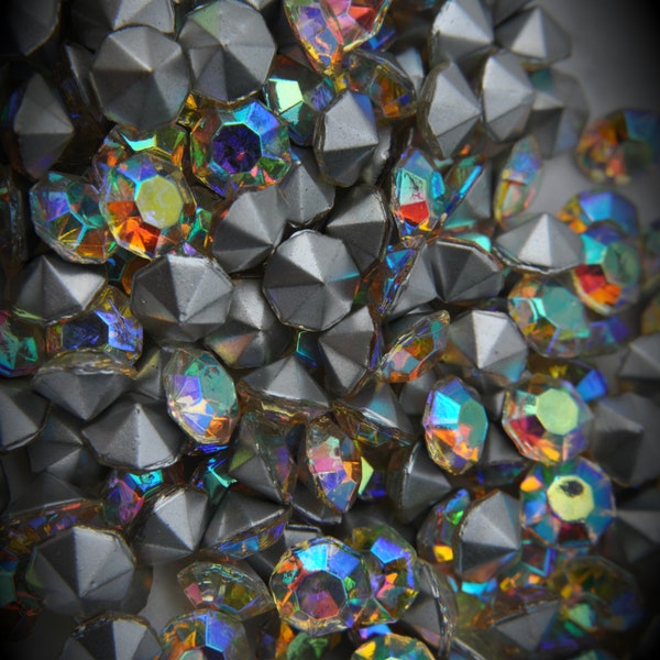 28ss Preciosa Brillant Crystals Clear AB Rounds Foiled Rhinestones 24pcs