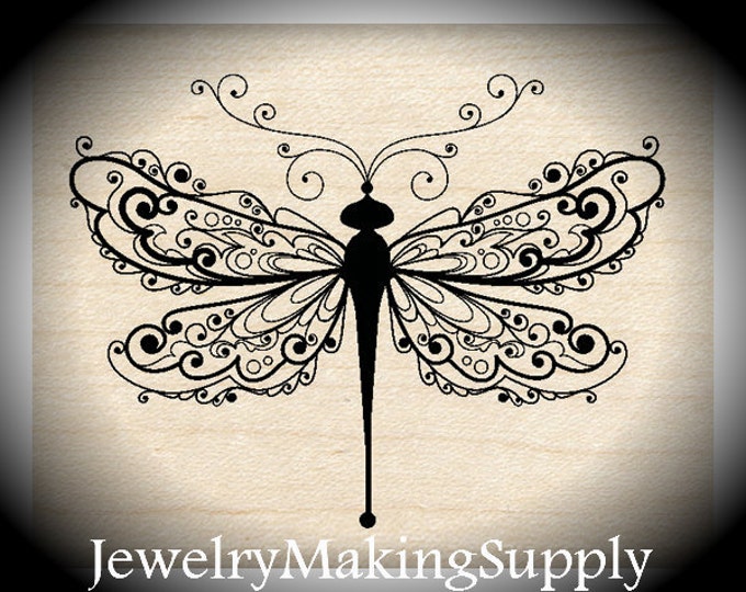 Wood Mounted Rubber Stamp Dragonfly - Etsy