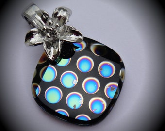 Genuine Silver Plated Swarovski Crystal Jet Peacock Pendant