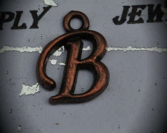 Letter B Red Copper Charm