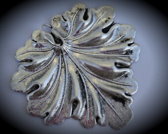 Large Silver Plated Leaf Pendant