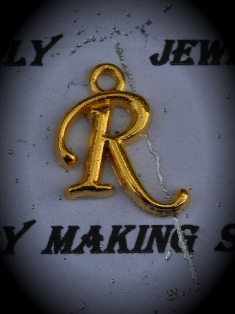 Letter R Gold Plated Charm