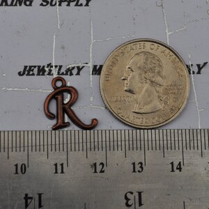 Letter R Red Copper Charm image 3