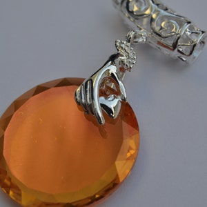 Genuine Silver Plated Swarovski Crystal Copper With 30mm 6049 Flat Disk Drop Pendant image 3