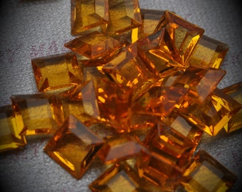 4402/2 8mm Genuine Swarovski Crystals Topaz Square Unfoiled Rhinestone
